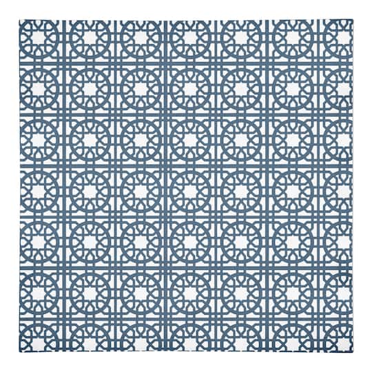 Blue Geo Tile 10" x 10" Cotton Twill Napkin